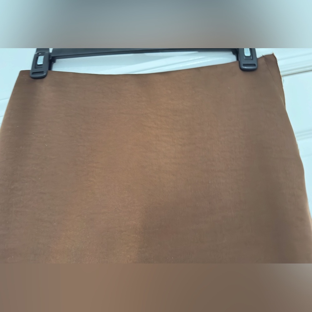 Zara brown midi pencil SATIN EFFECT SKIRT ZW COLLECTION - Picture 8 of 13